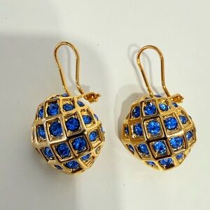 Gold and Blue Earrings